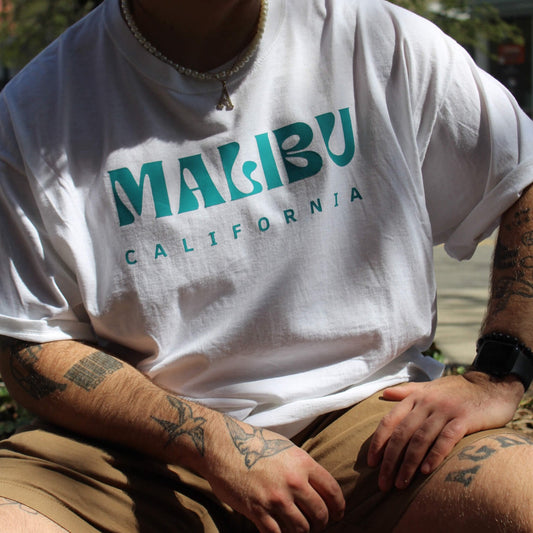 Malibu California White Softstyle Tee