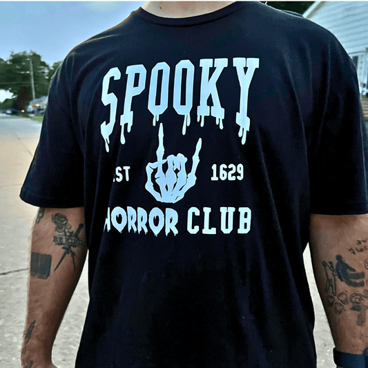 spooky horror club black tee