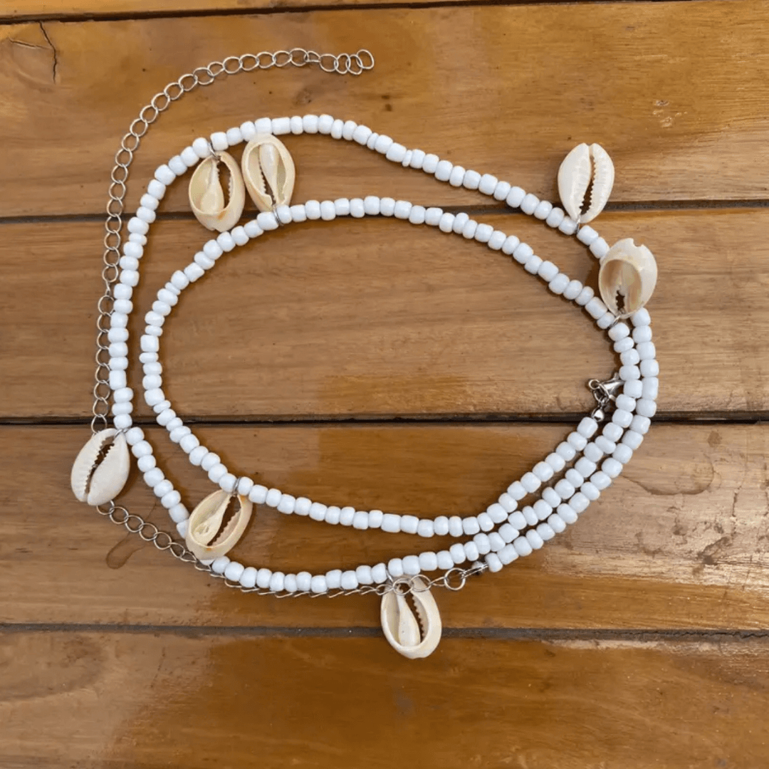 Beaded Shell Waist Chain with Clasp