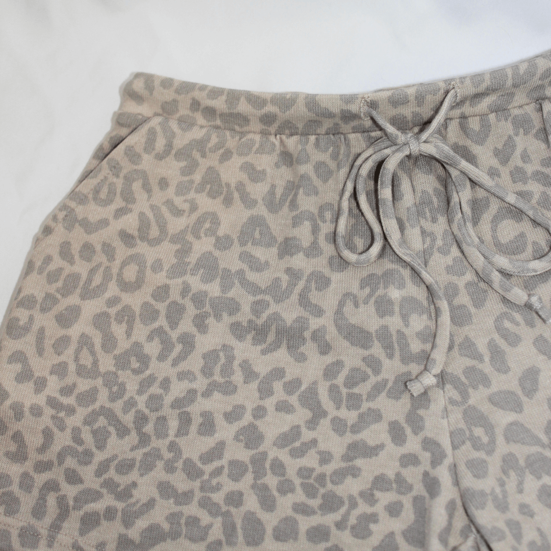 Brown Leopard Print Cozy Shorts