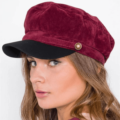 Burgundy Y2K Cabby Hat