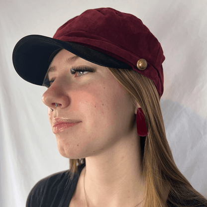 Burgundy Y2K Cabby Hat