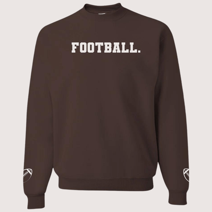 Brown Football Crewneck Sweatshirt