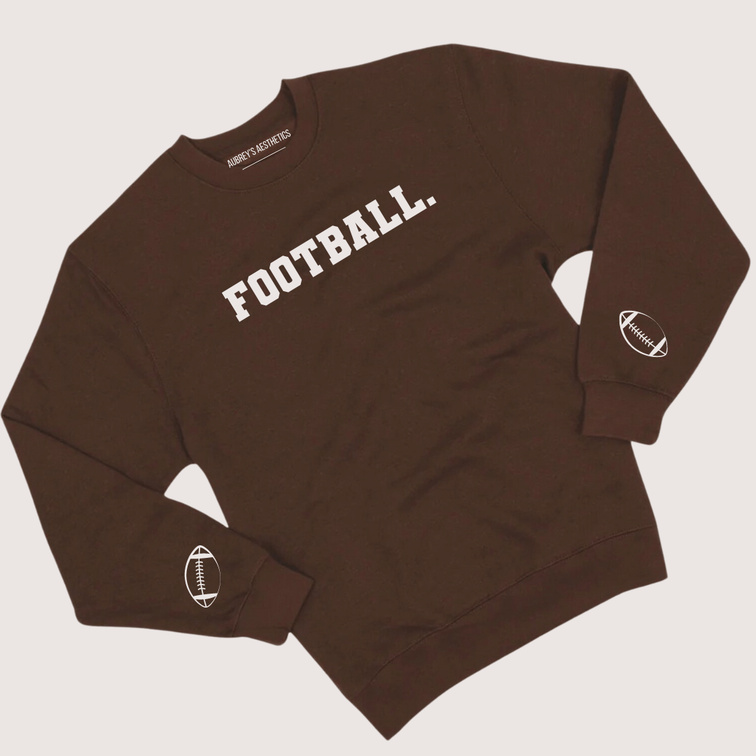 Brown Football Crewneck Sweatshirt