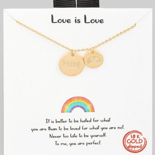 Pride Charm Necklace in Gold