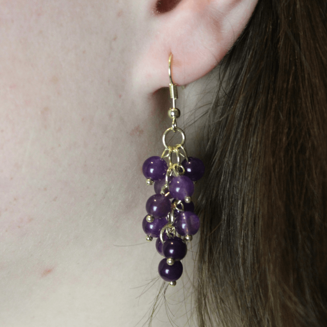 Grape Cluster Dangle Earrings