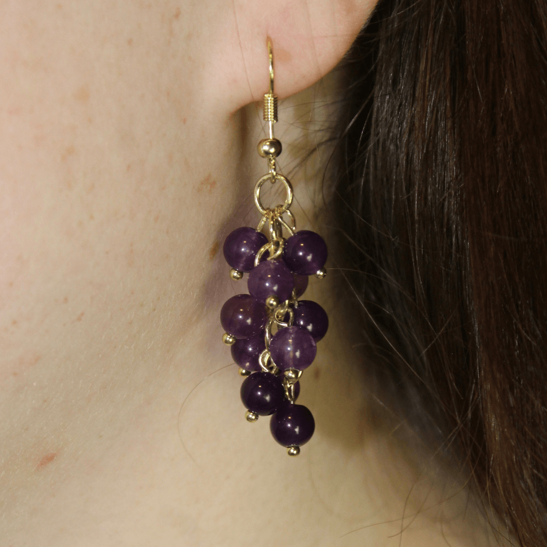 Grape Cluster Dangle Earrings