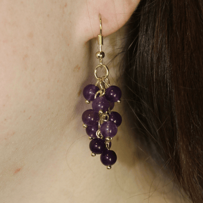 Grape Cluster Dangle Earrings