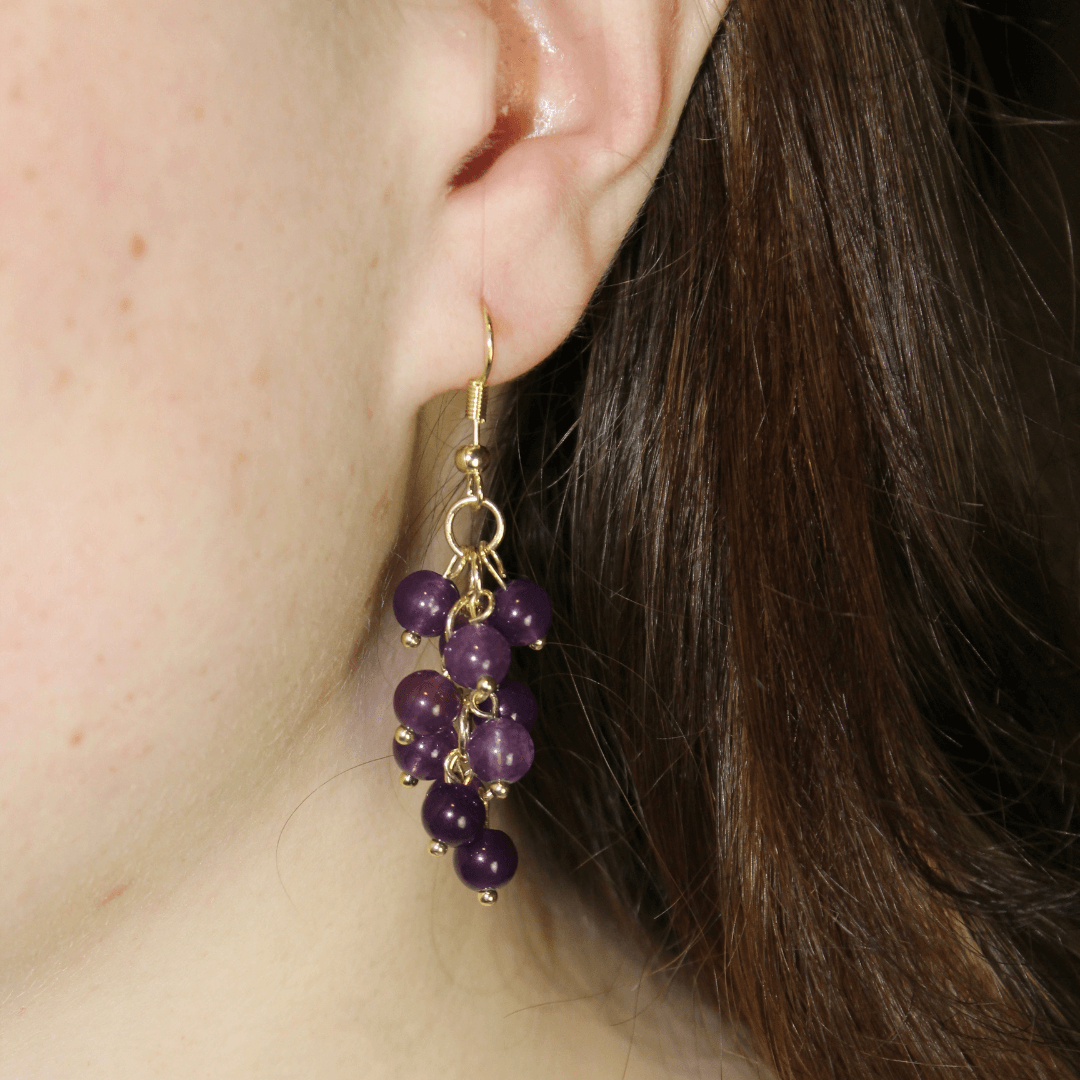 Grape Cluster Dangle Earrings