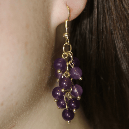 Grape Cluster Dangle Earrings