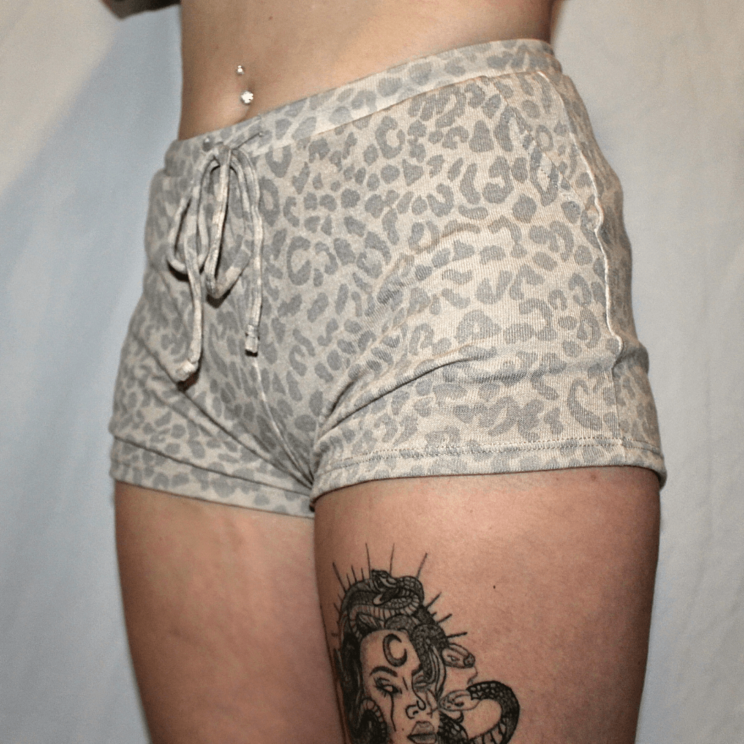 Brown Leopard Print Cozy Shorts