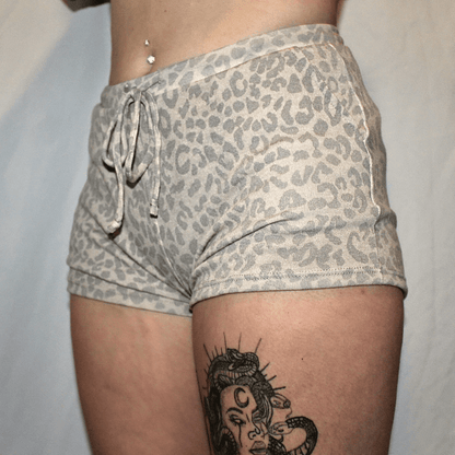 Brown Leopard Print Cozy Shorts