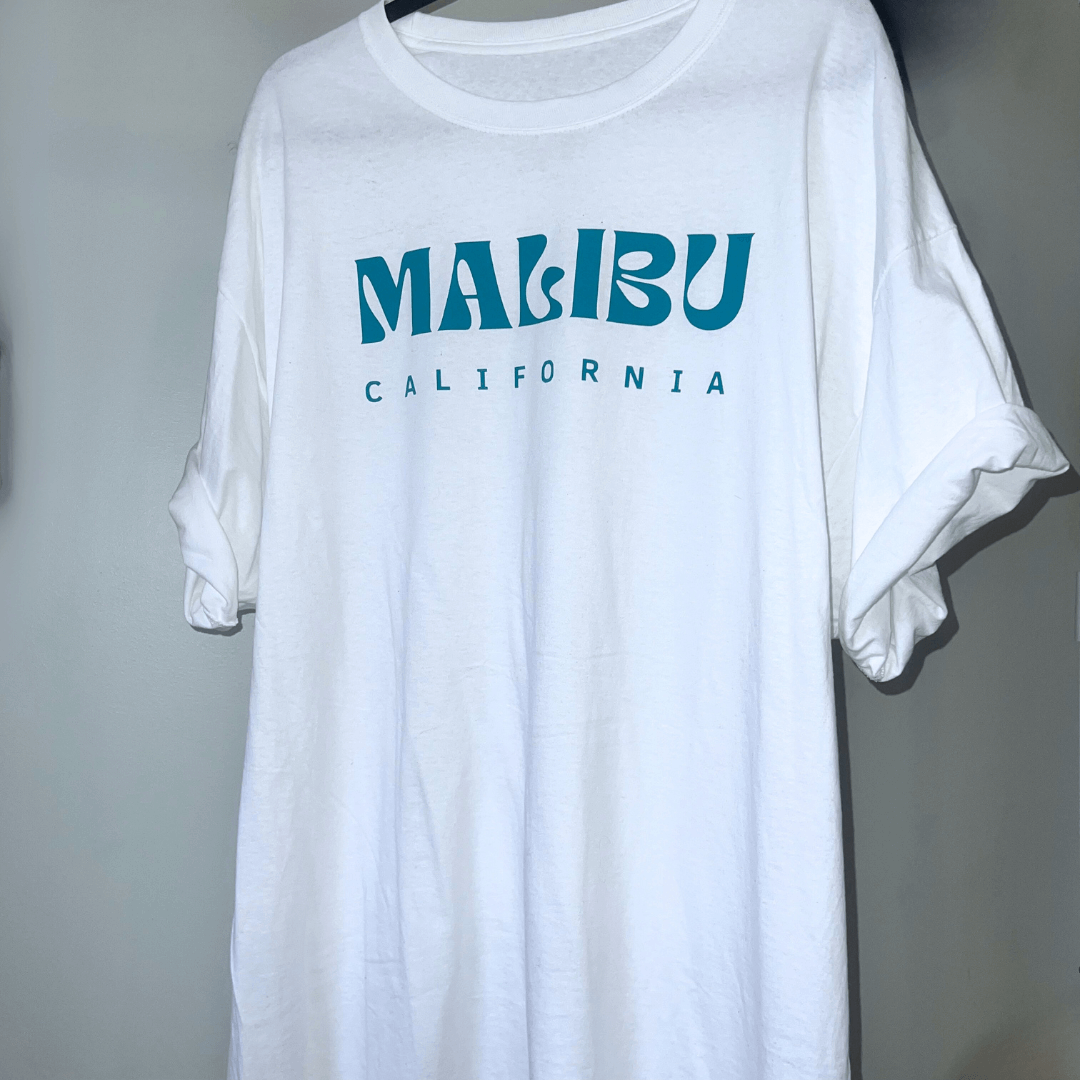 Malibu California white tee aubreys aesthetics 