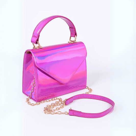 Pink Holographic Crossbody Handbag Purse