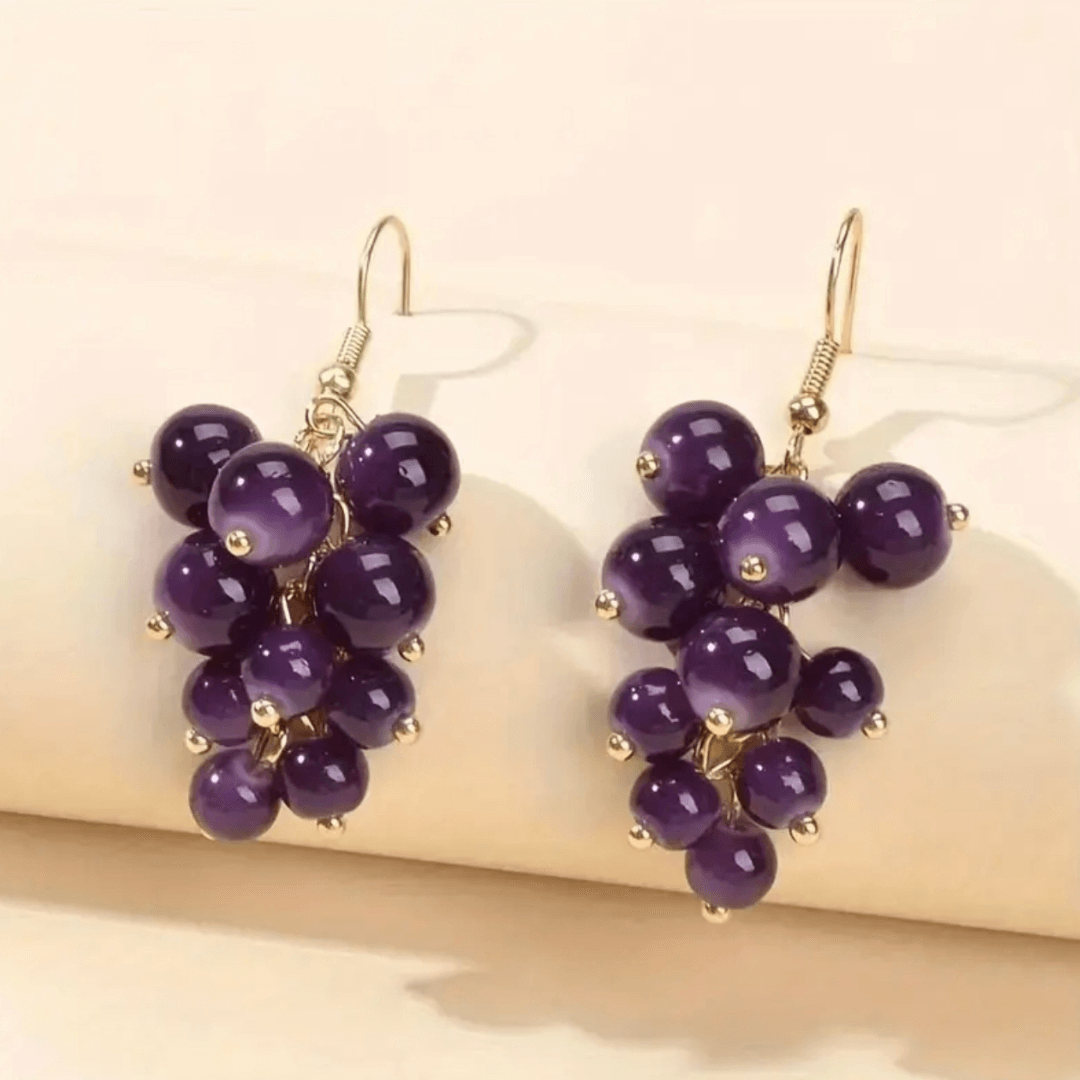 Grape Cluster Dangle Earrings