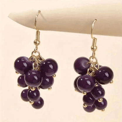 Grape Cluster Dangle Earrings