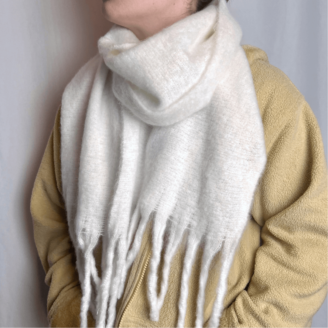 White Chunky Knit Scarf