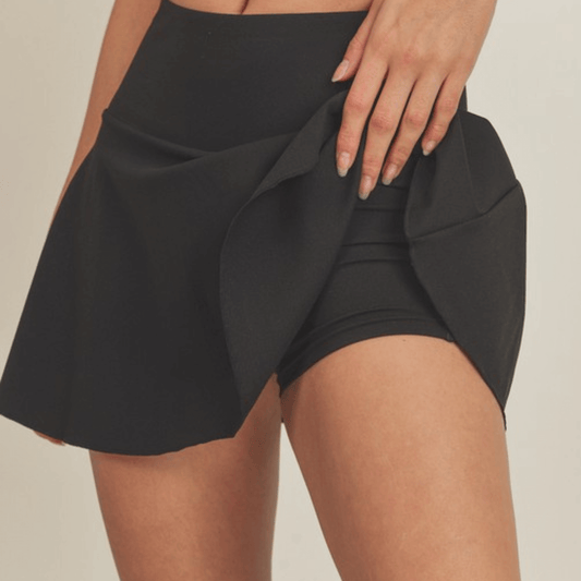 active black skirt with built in shorts
