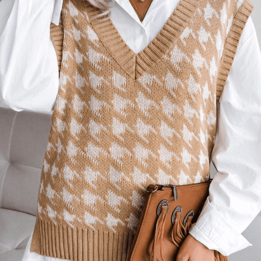 khaki design sweater vest