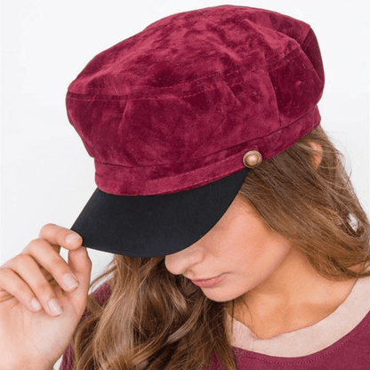 Burgundy Y2K Cabby Hat