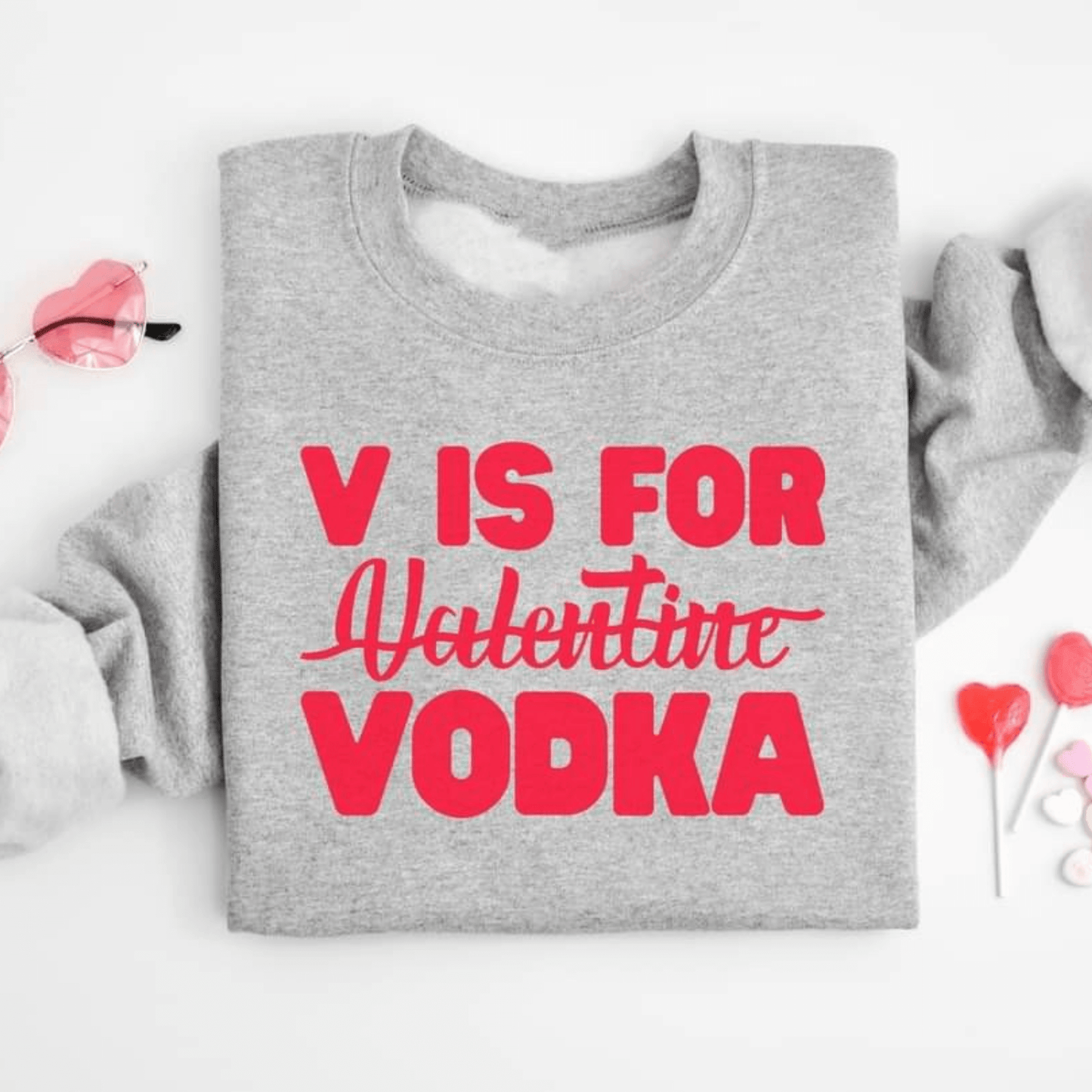 v is for vodka crewneck sweatshirt