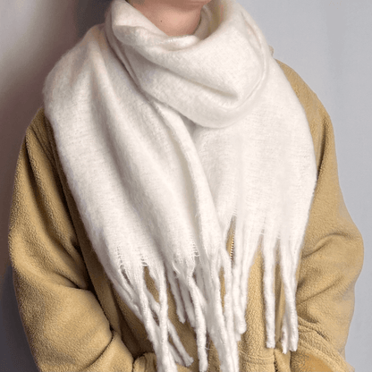 White Chunky Knit Scarf