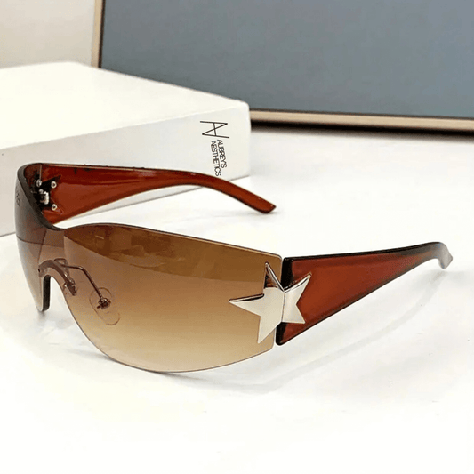 Brown Y2K Star Sunglasses