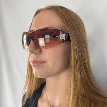 Brown Y2K Star Sunglasses