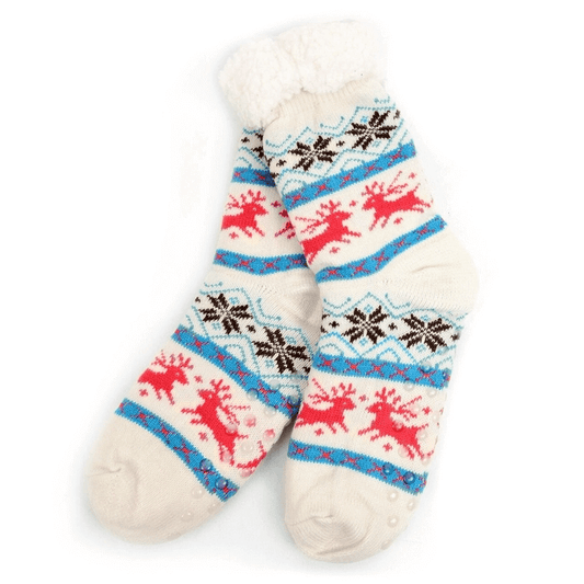 fair isle Christmas slipper socks