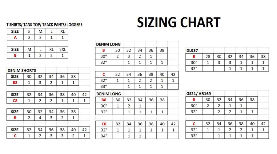 mens fit tank size chart