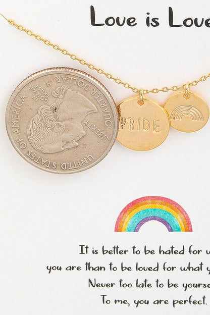 Pride Charm Necklace in Gold